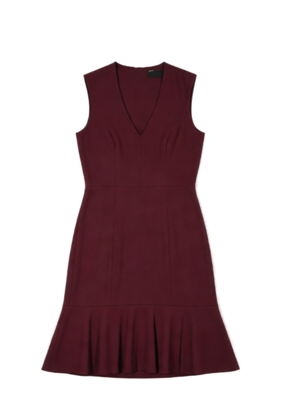 Kenneth Cole New York Burgundy V-Neck Fit and Flare Dress Size 4